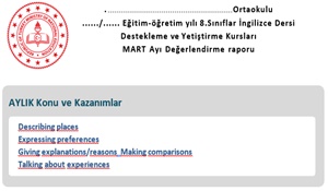 Ortaokul İngilizce